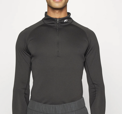 kjus system men motion midlayer half zip  black melange 52