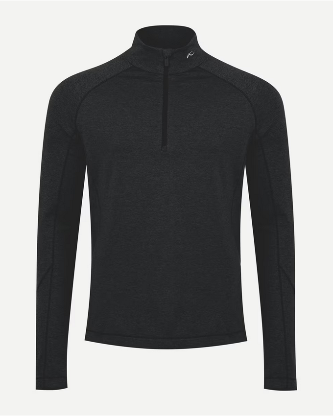 kjus system kjus men trace midlayer half zip  black 56