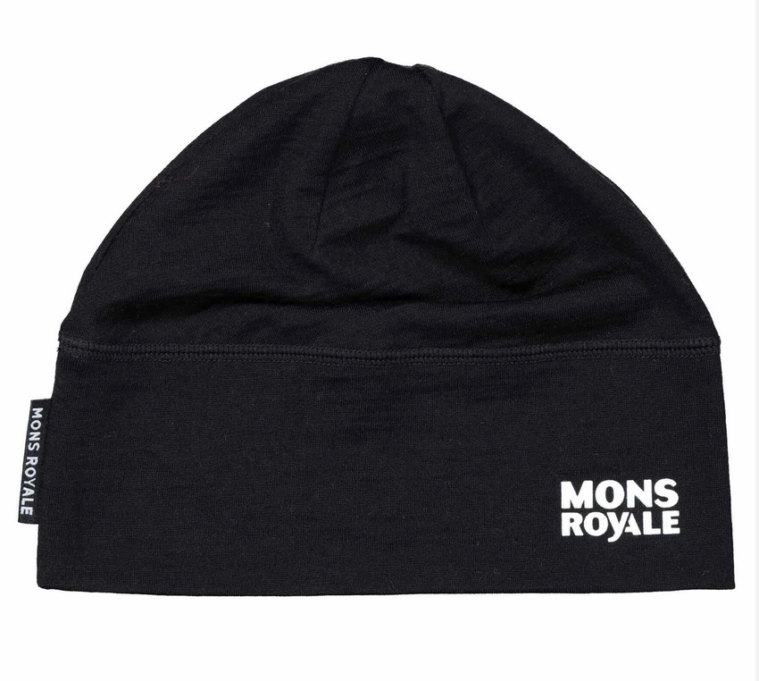 mons royale tech under helmet beanie black - OS