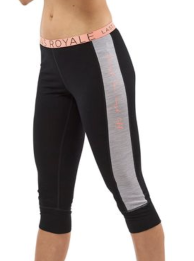 mons royale womens alagna 3/4 legging black/grey marl - S