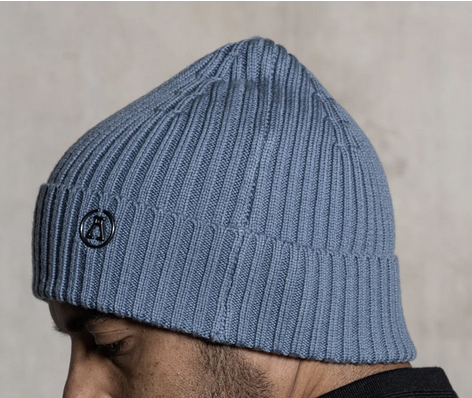 alchemy rib knit beanie merino navy marle