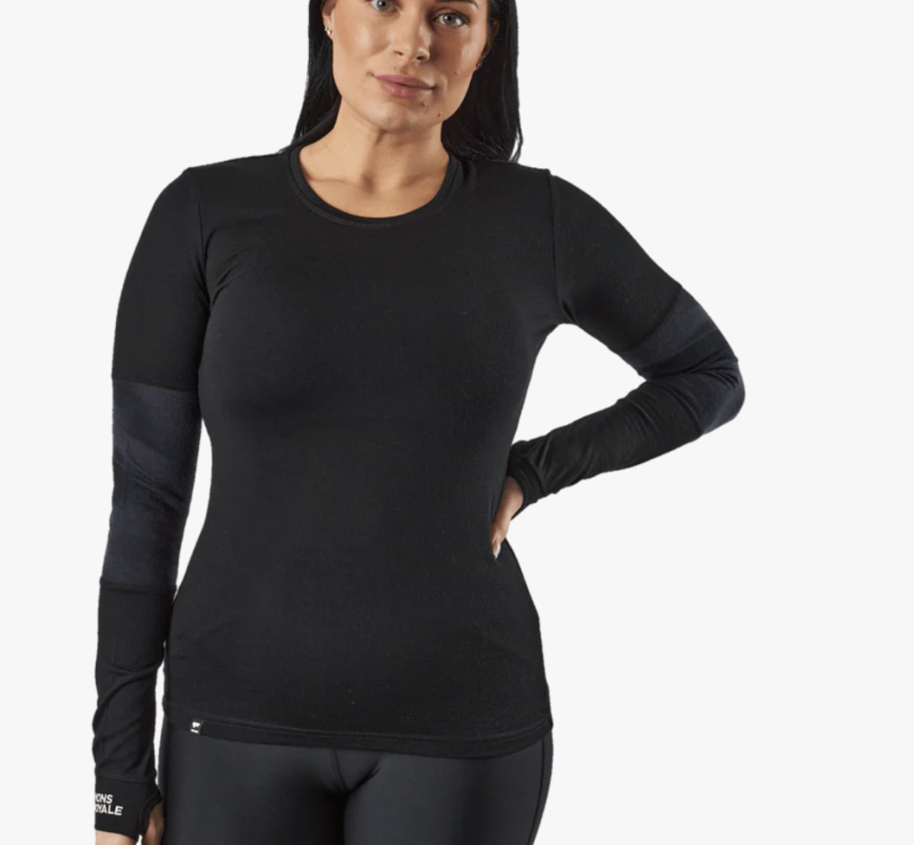 mons royale wmn cornice ls black/motion 9 - XS