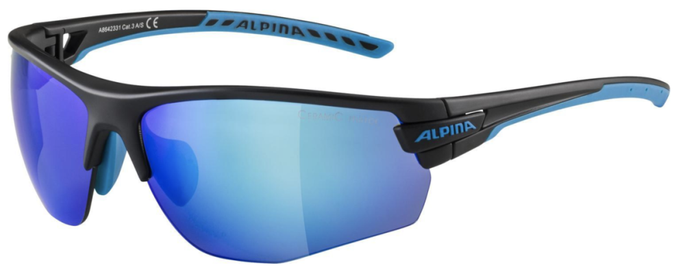 Alpina bikebrille mit 3 ersatzlinsen tri effect blue