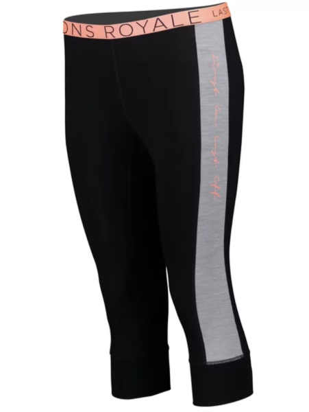 mons royale womens alagna 3/4 legging black / black birdseye S
