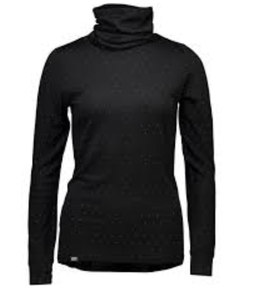 mons royale wmn cornice rollover ls  black/birdseye M