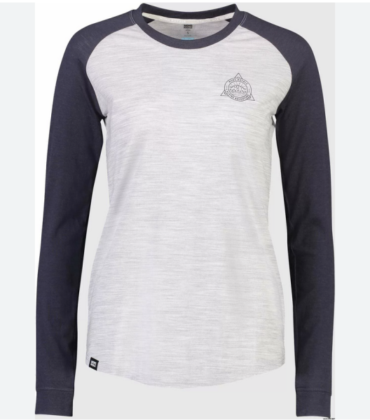 Mons Royale Girls Raglan Ls  Balck/Grey Marl 146-156cm