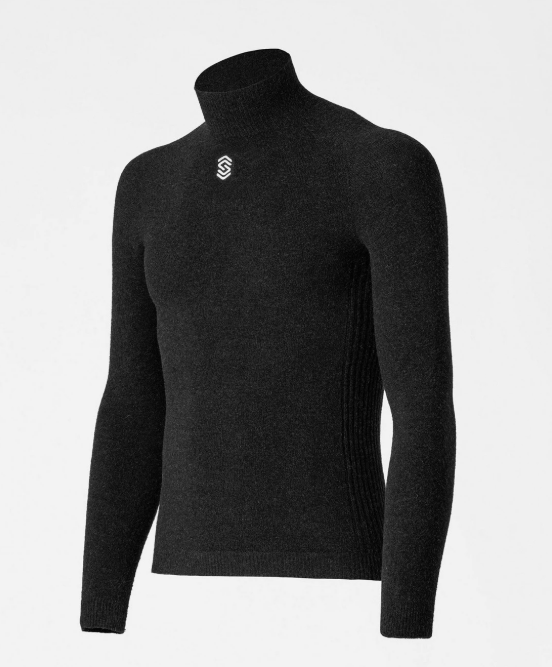silverskin stay x warm anthracite XS/S long sleeve high neck base layer sk001nx